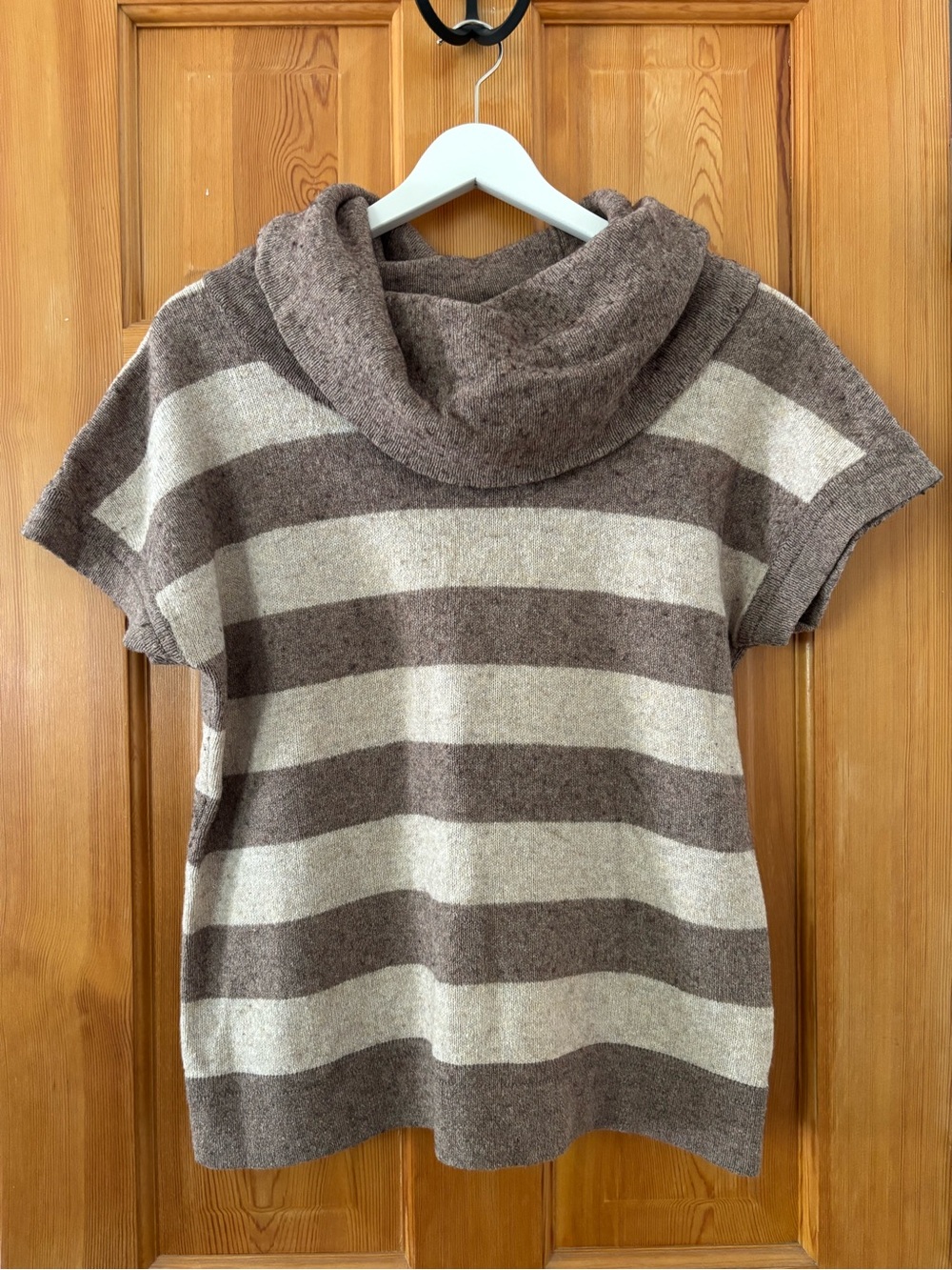 Gap striped short sleeve cowl neck sweater